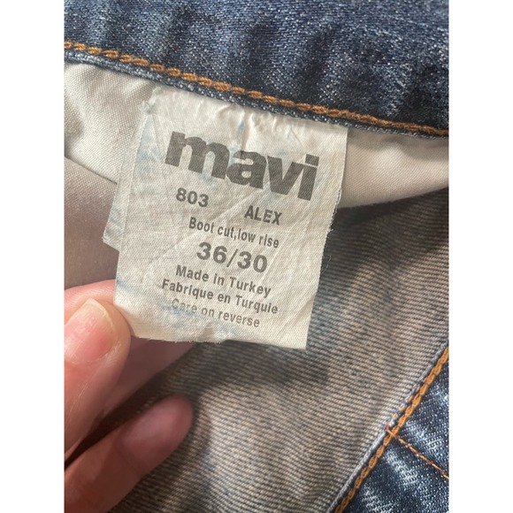 Mavi Men's Denim Jeans Alex Bootcut Lowrise Size 38x30 Distressed Workwear Faded - Picture 4 of 11